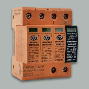 OMP-APM60/4, T2级60KA(8/20μs)电源防雷器，二级电源浪涌保护器,用于分配电柜、机房配电箱、机柜、室外设备箱的浪涌过电压保护