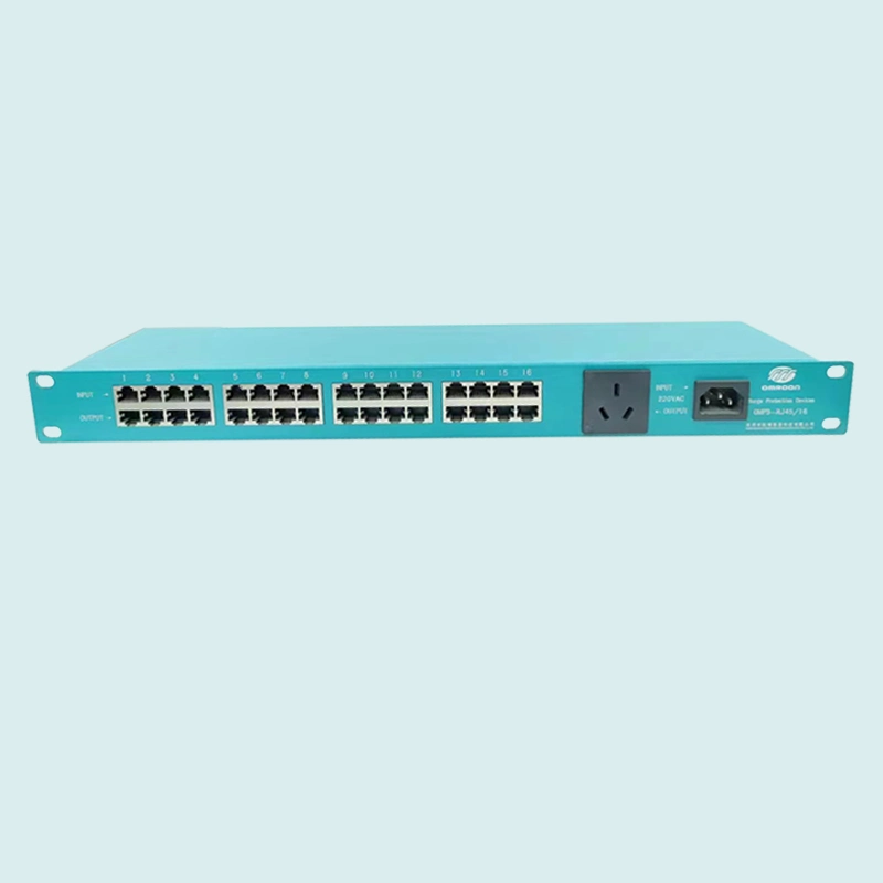 OMPS-RJ45/16，机架式电源网络二合一防雷器（百兆网络避雷器，交换机浪涌保护器）